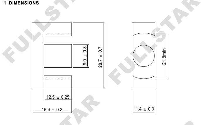 MN-Zn craidd Ferrite magnetig meddal ER2834 AL = 2500